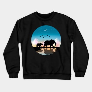 Walking Elephants Crewneck Sweatshirt